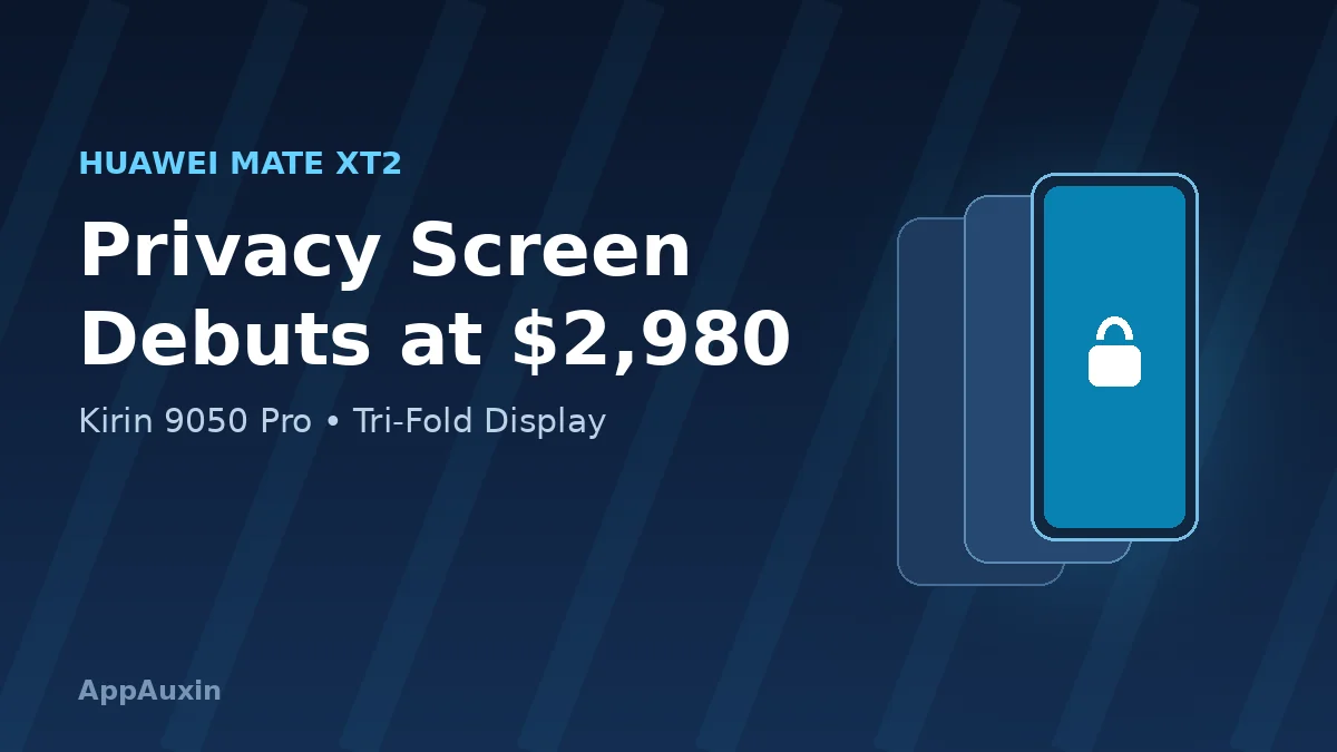Huawei Mate XT2 price and privacy screen tri-fold phone graphic