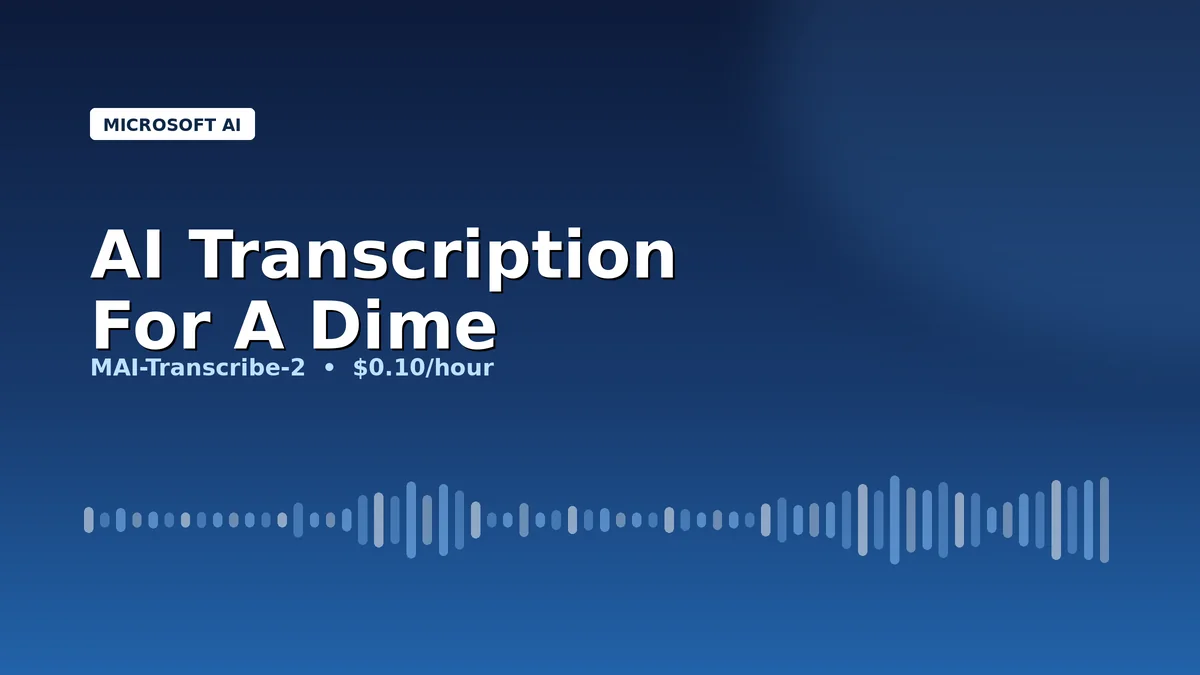 MAI-Transcribe-2 Is Here: Microsoft’s New AI Model Undercuts Everyone on Price