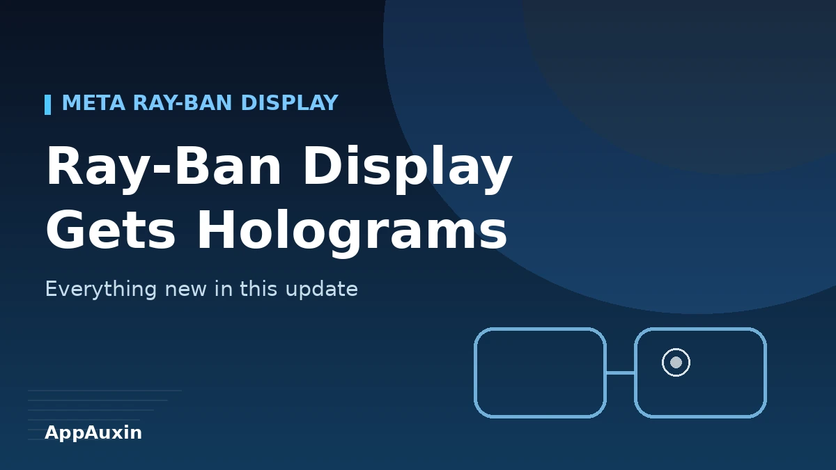 Meta Ray-Ban Display hologram update graphic showing the smart glasses gaining a holographic video call feature
