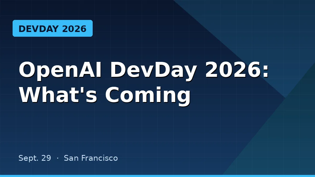 OpenAI DevDay 2026 event graphic showing the September 29 San Francisco keynote date