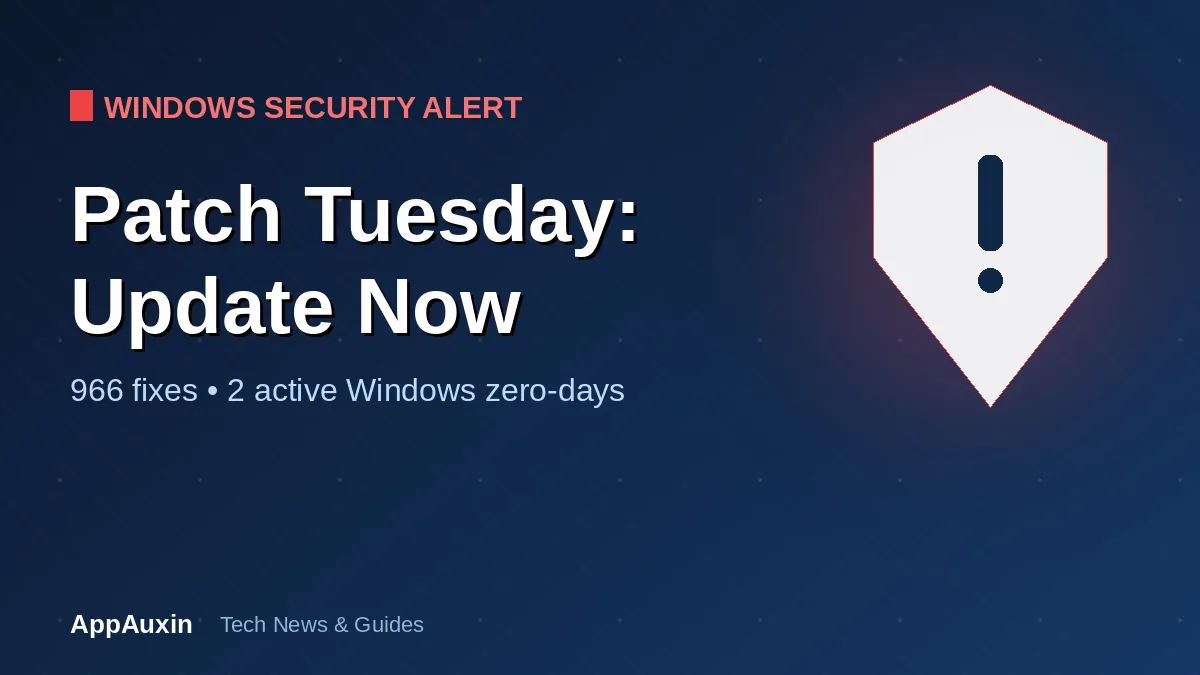 Patch Tuesday September 2026 Windows security update alert graphic with a shield warning icon