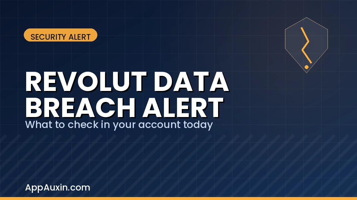 Revolut data breach alert graphic warning users to check their account after passports and selfies were exposed