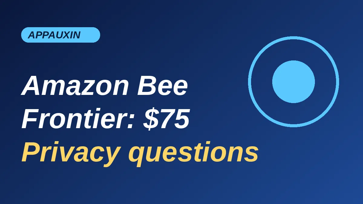 Amazon Bee Frontier wearable thumbnail with the text Amazon Bee Frontier $75 privacy questions