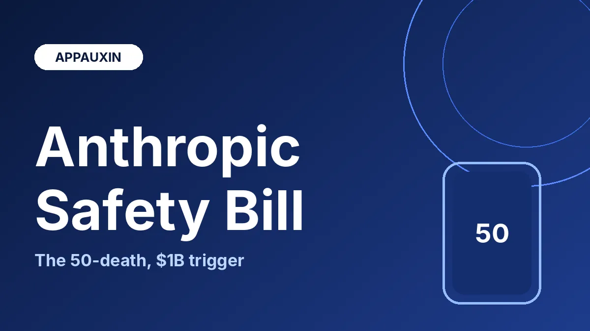 Anthropic AI Safety Bill: Why It Only Kicks In at 50 Deaths or $1 Billion