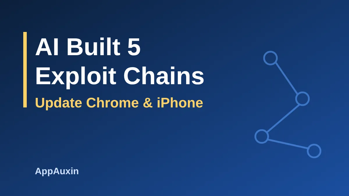 Graphic reading AI Built 5 Exploit Chains, about Anthropic exploit chains and which devices to update