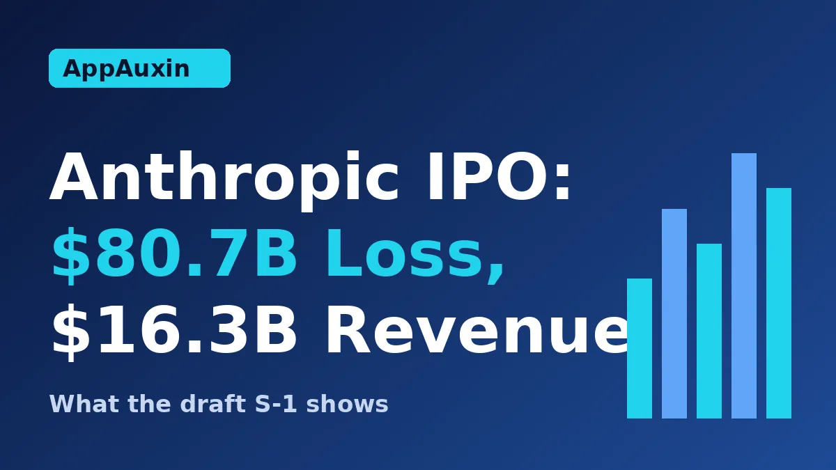 Anthropic IPO graphic showing an $80.7B loss and $16.3B revenue from the draft S-1