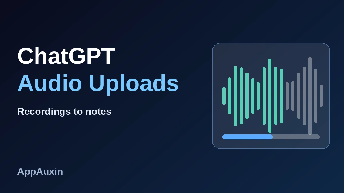 ChatGPT audio uploads illustrated by a sound waveform on a dark blue background