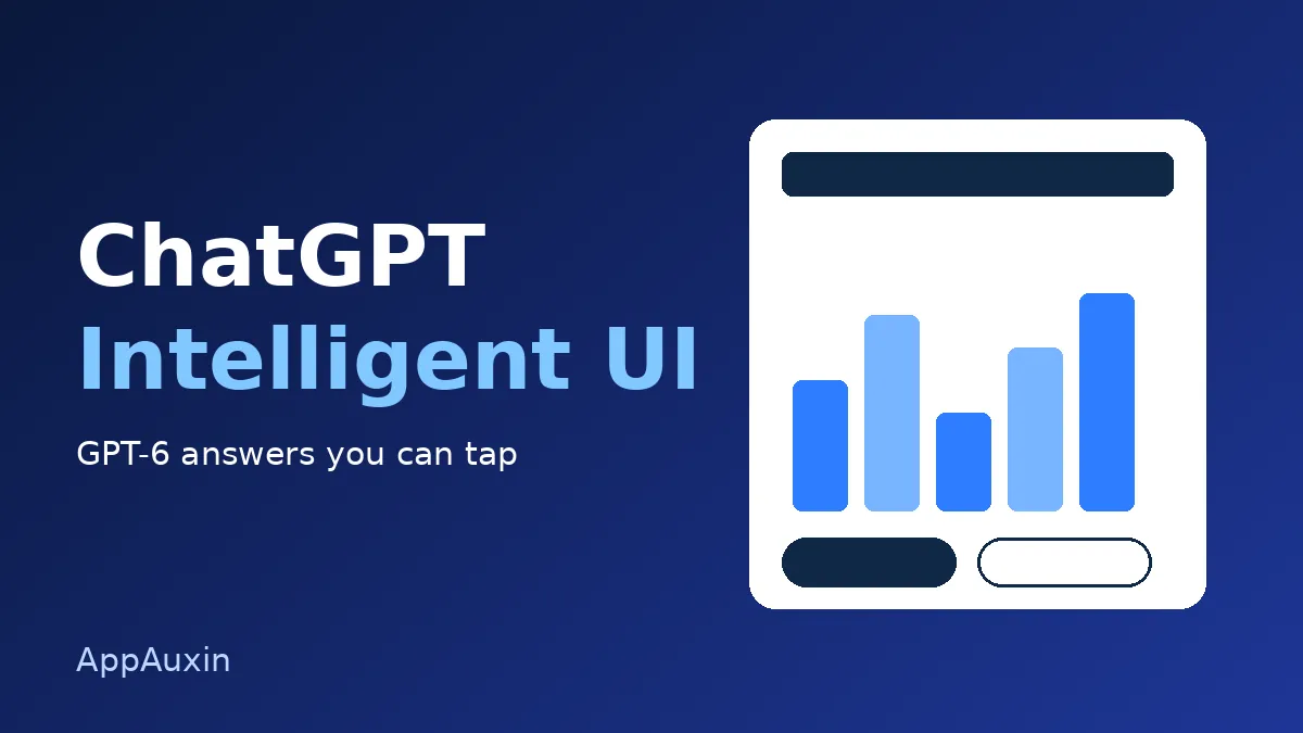 ChatGPT Intelligent UI graphic showing an interactive chart card for GPT-6