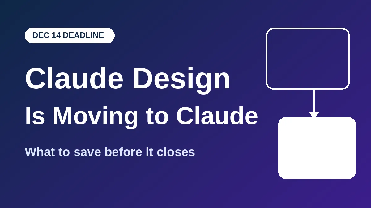 Claude Design migration graphic showing the December 14 deadline for moving to Claude