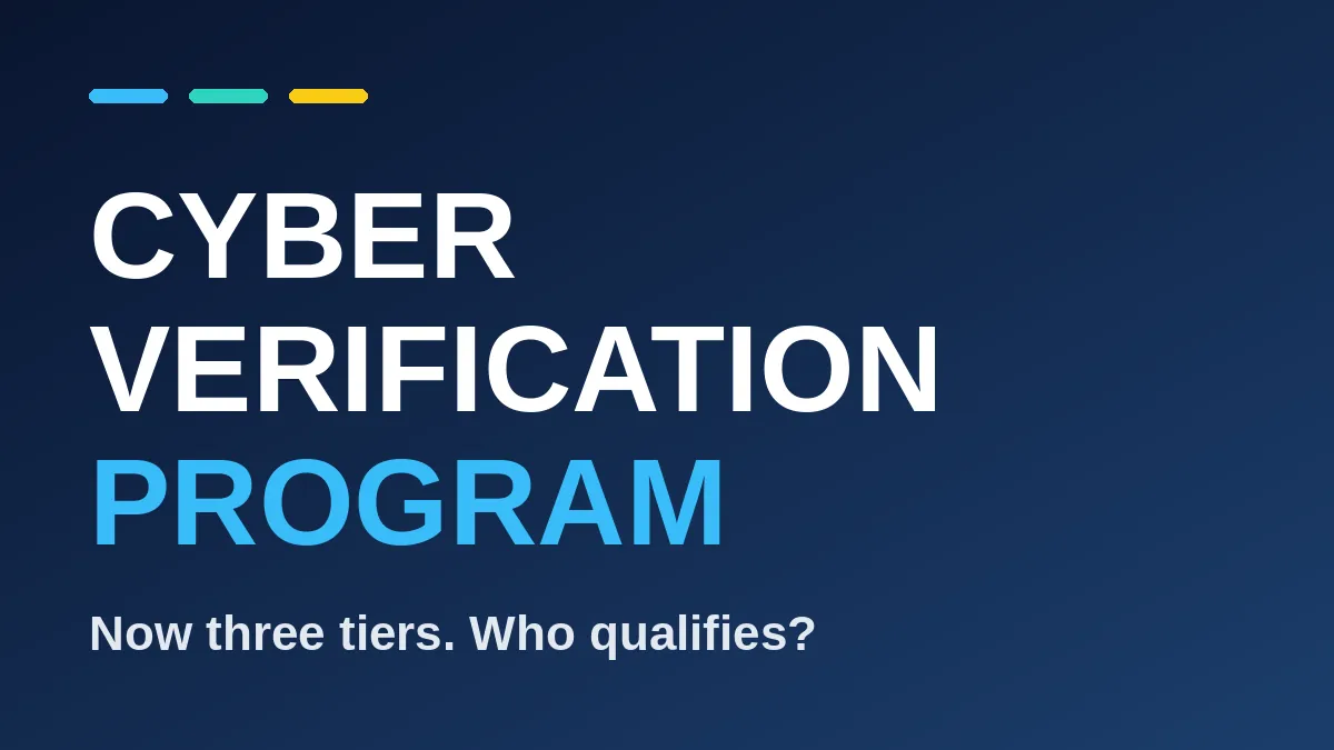 Cyber Verification Program graphic showing three access tiers for security teams