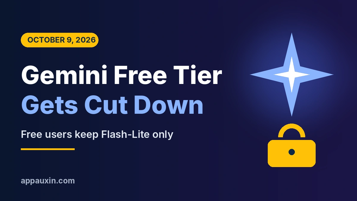 The Gemini Free Tier Shrinks on October 9: Only Flash-Lite Stays Free