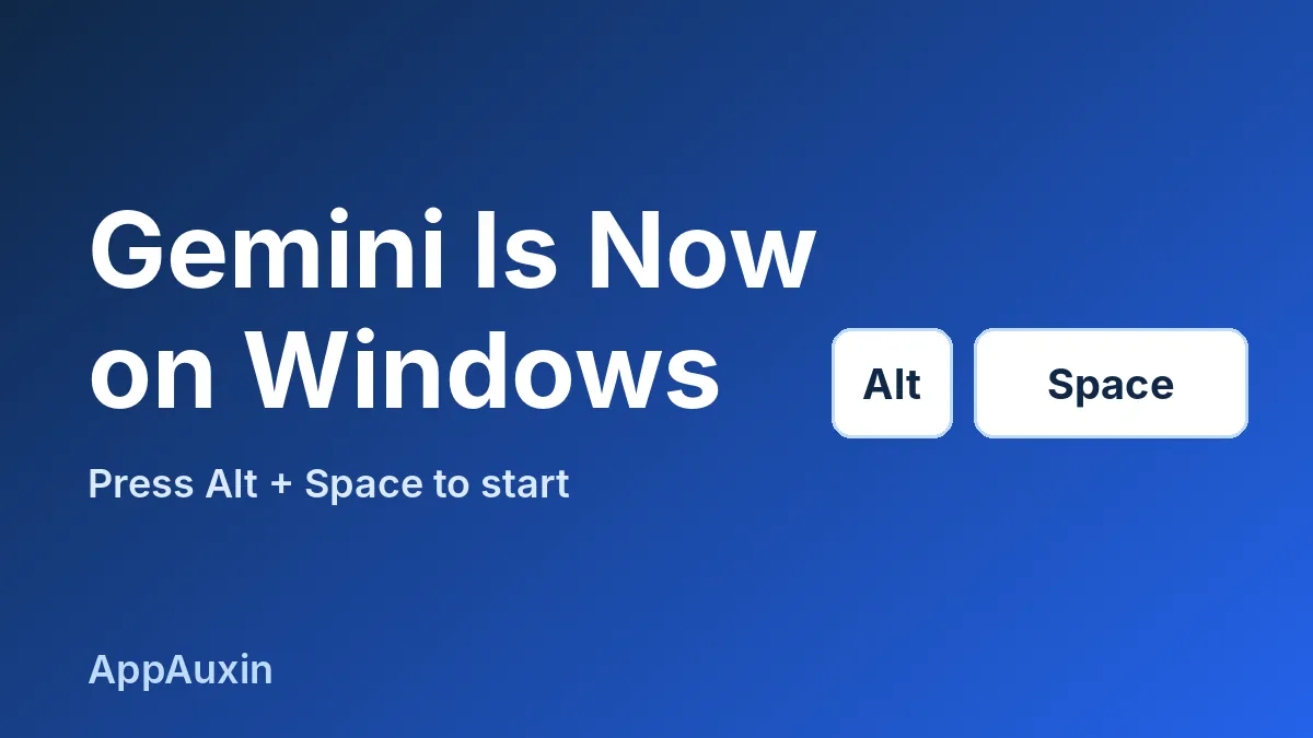 Gemini Windows app thumbnail showing the Alt plus Space keyboard shortcut