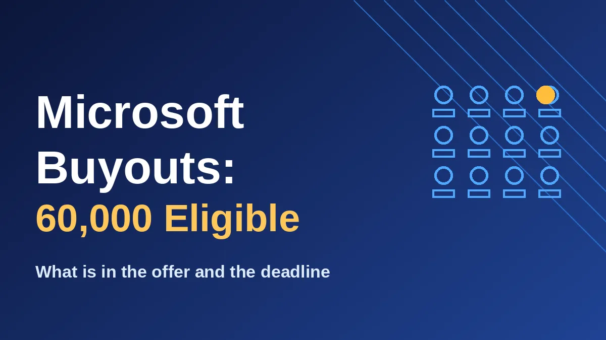 Graphic of employee icons for Microsoft voluntary buyouts offered to 60,000 staff