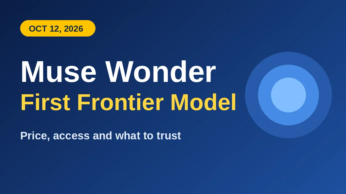 Muse Wonder, Meta first frontier AI model, launch graphic dated October 12, 2026