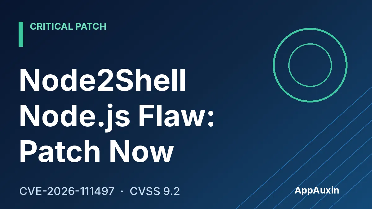 Node2Shell Patch Guide: Fix This 9.2 Node.js Flaw Before It Bites