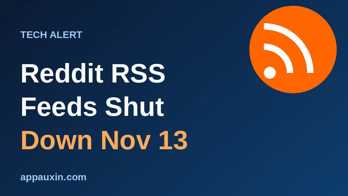 Orange RSS icon beside the headline Reddit RSS feeds shut down Nov 13
