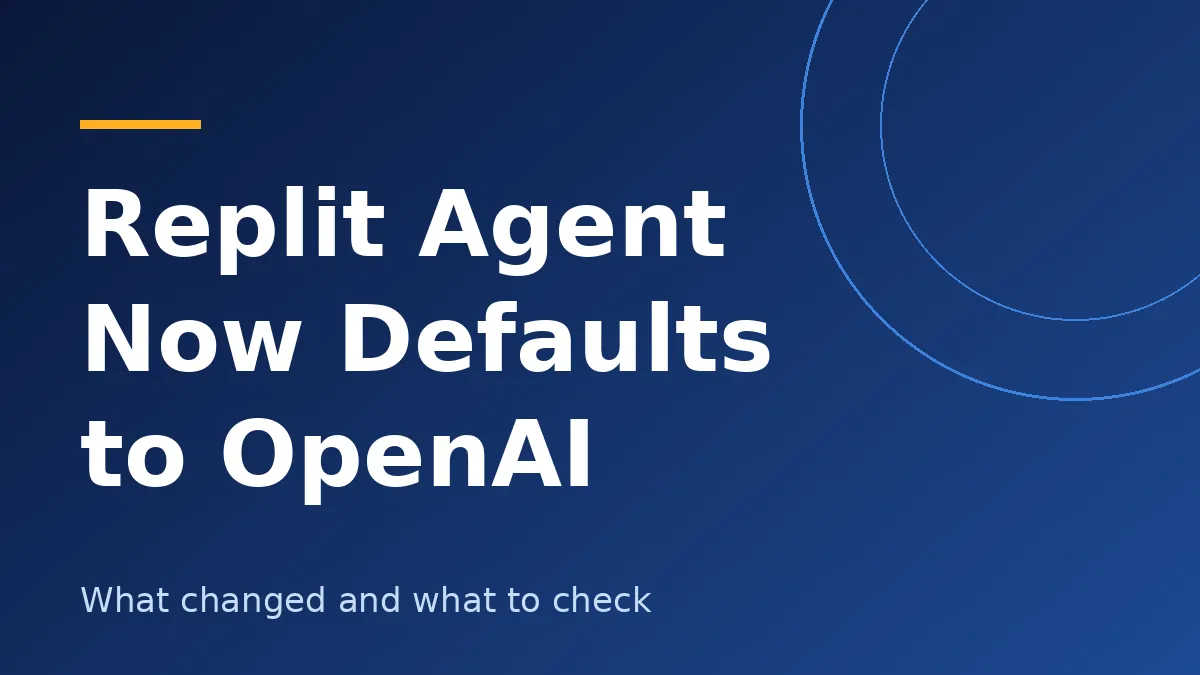 Graphic showing the Replit Agent default model switching to OpenAI