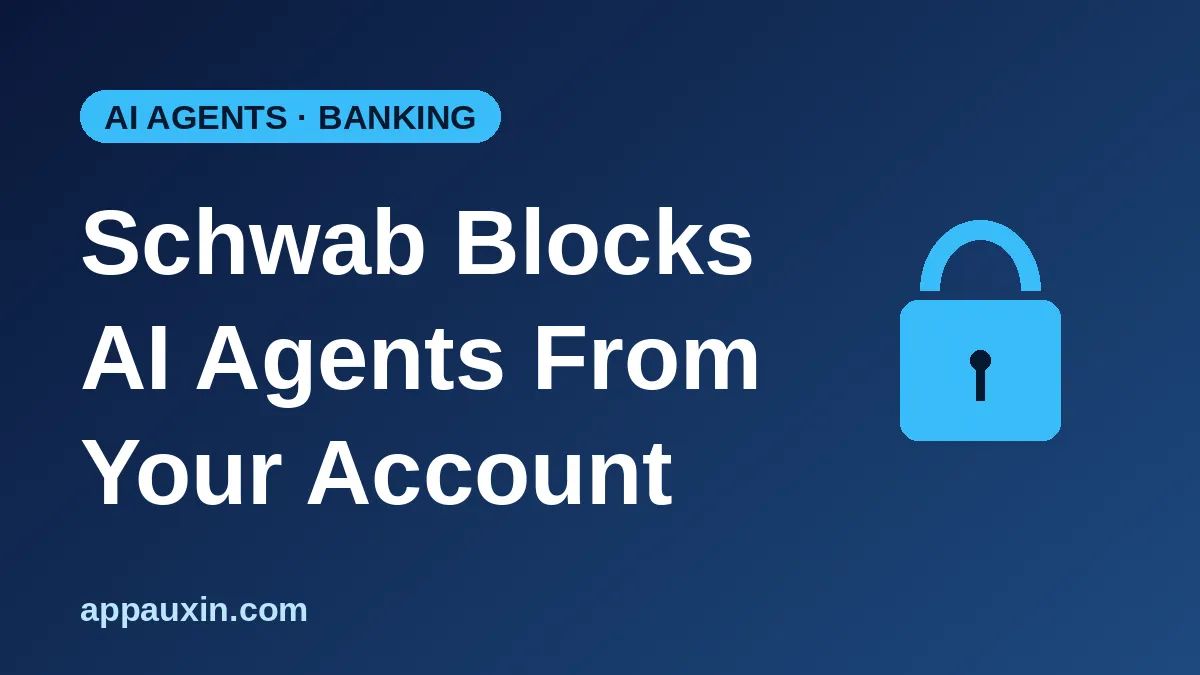 Padlock graphic illustrating how Schwab blocks AI agents from customer accounts