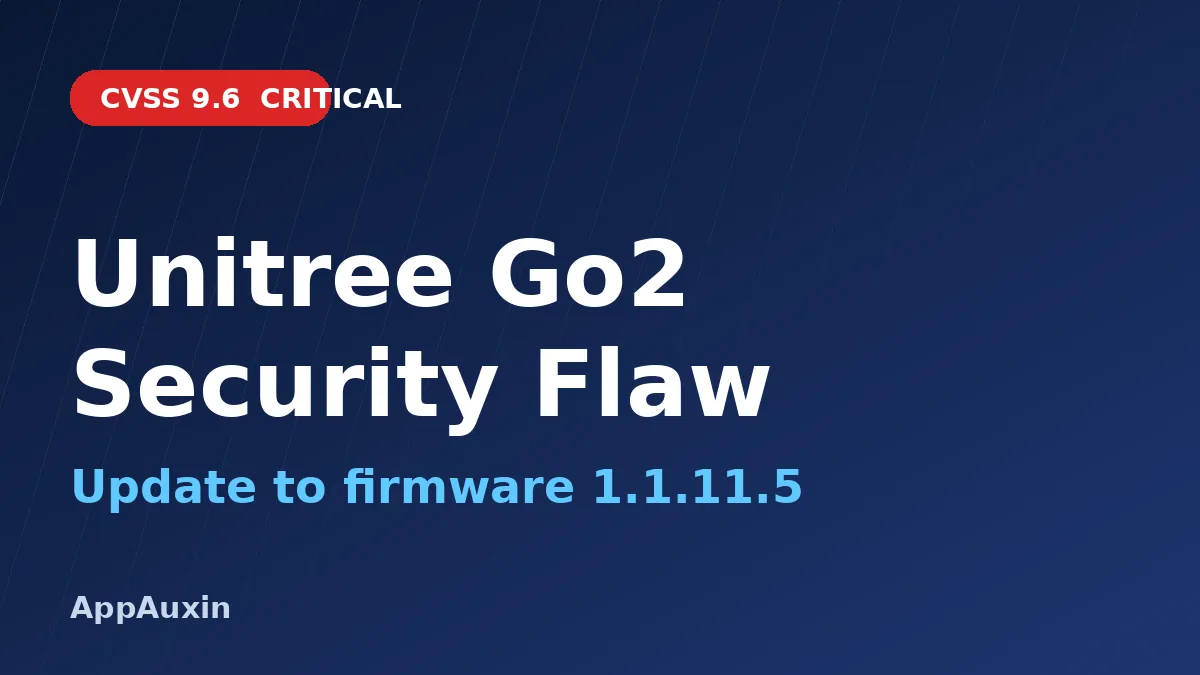 Unitree Go2 Vulnerability: Update Your Robot Dog to Firmware 1.1.11.5 Now