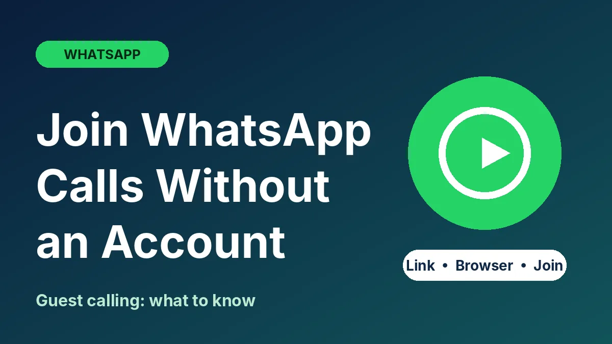 WhatsApp guest calling illustration showing a call link opened in a browser